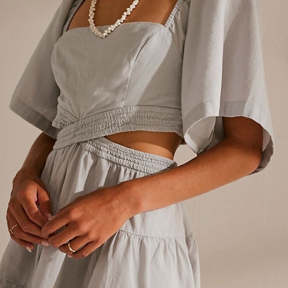 Cross Of Sunlight Mini. Free People. Light Gray Two-Piece Set